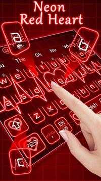 Love Neon Red Heart Keyboard Theme screenshot 2