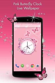 Pink Butterfly Clock screenshot 5