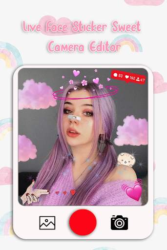 Live Face Stickers Sweet Camera  Editor screenshot 6