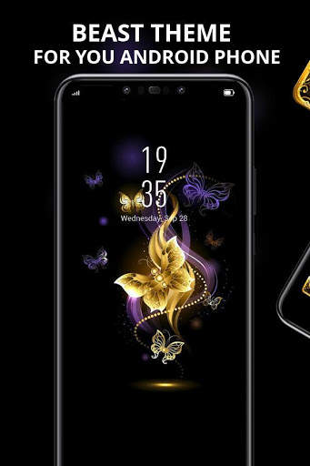 Tema bersinar kupu-kupu mewah emas untuk redmi screenshot 1
