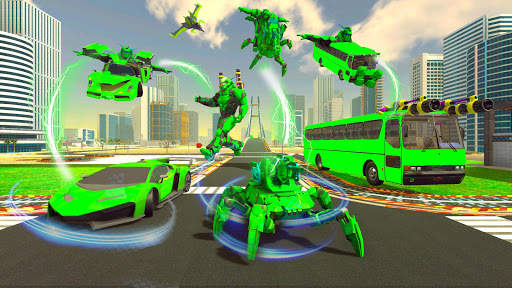Bus Robot Car Transform - Flying Spider Robot Game screenshot 3