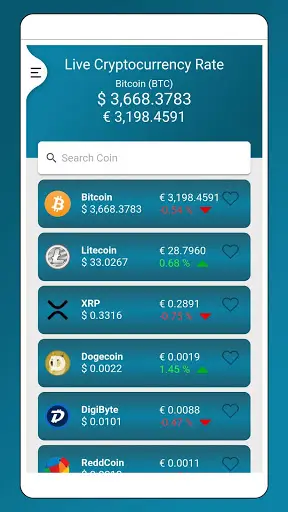 Live CryptoCurrency Rate - Track your coin screenshot 1