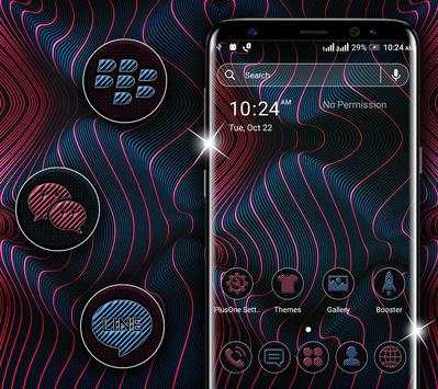 Curved Spiral Pink Blue Launcher Theme screenshot 1