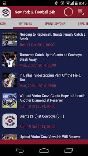 New York G. Football 24h screenshot 2