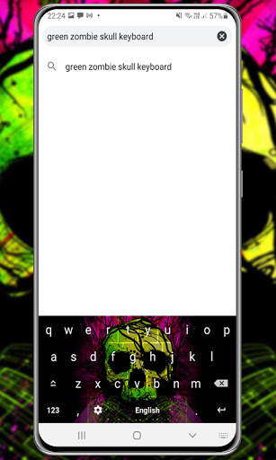 🧟 Green Zombie Skull Keyboard Theme screenshot 4