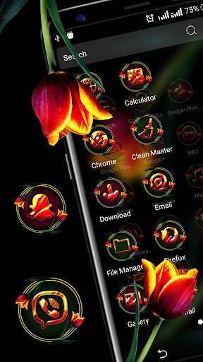 Red Tulip Theme Launcher screenshot 3