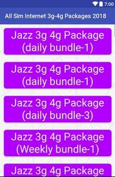 All Sim Internet 3g-4g Packages 2018 screenshot 1