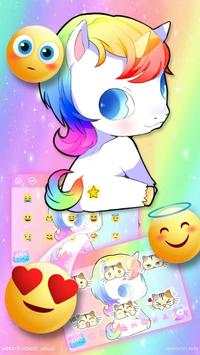 Colorful Glitter Galaxy Unicorn Keyboard Theme screenshot 3