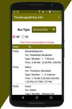 Tiruchirappalli Bus Info screenshot 1