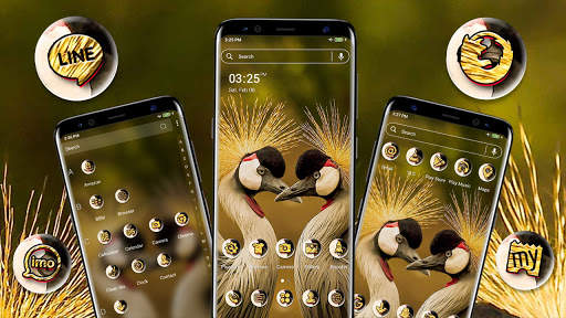 Grey Crowned Crane Launcher Theme screenshot 4
