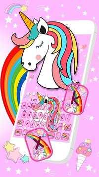 Cute Pink Unicorn Keyboard screenshot 2