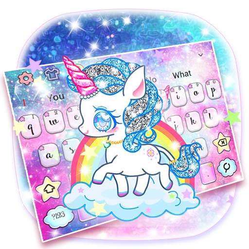 Pink Baby Unicorn Keyboard Theme 10001002