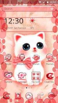 Peach Cute Kitty Launcher Theme screenshot 5