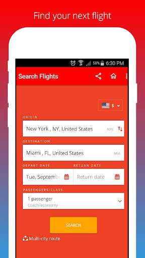 Cheap Flights Tickets & Travel compare app screenshot 1
