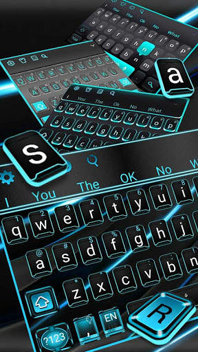 Tech Black Blue Keyboard screenshot 3