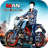 Men Moto Bike Photo Suit - Bike Rider Image Editor أيقونة