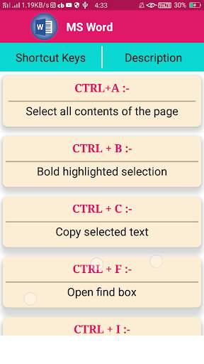 Computer Shortcut Keys (300 Keyboard ShortcutKeys) screenshot 5