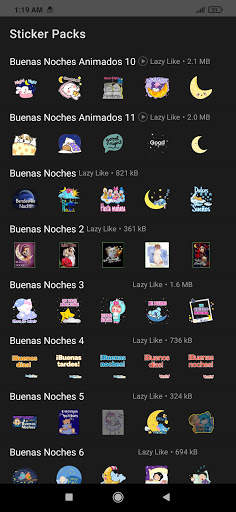 Stickers de Buenas Noches Animados para WhatsApp screenshot 1