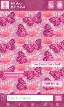 Pink Butterfly Go SMS Theme screenshot 3