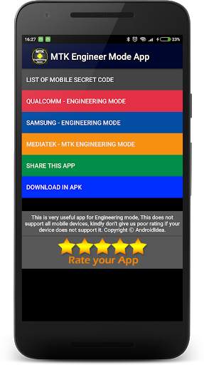 MTK Engineering Mode App APK screenshot 1