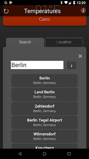 Temperatures screenshot 3