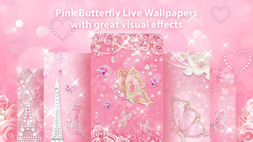 Pink Butterfly Live Wallpaper & Launcher Themes screenshot 2