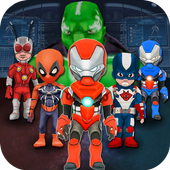 Superheroes Fighting Modern combat icon