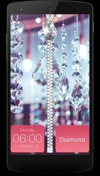 Diamond Zipper Lock Screen screenshot 2