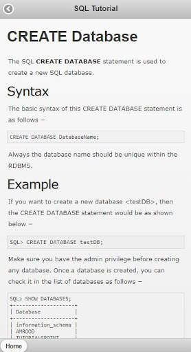 SQL Tutorials скриншот 4