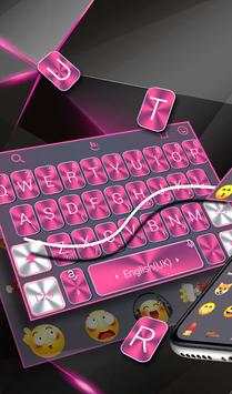 Silver Pink Metal Keyboard Theme screenshot 1