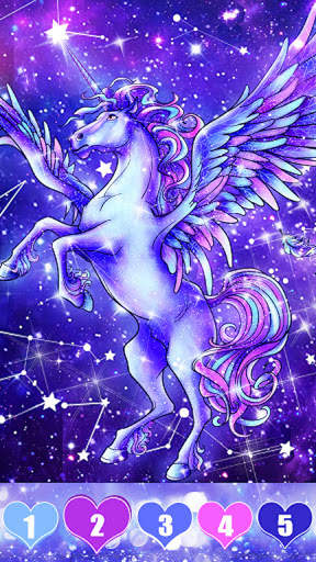 Unicorn color by number: Coloring games offline screenshot 5