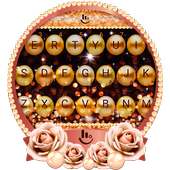 Luxury Gold Rose Pearl Keyboard Theme on 9Apps