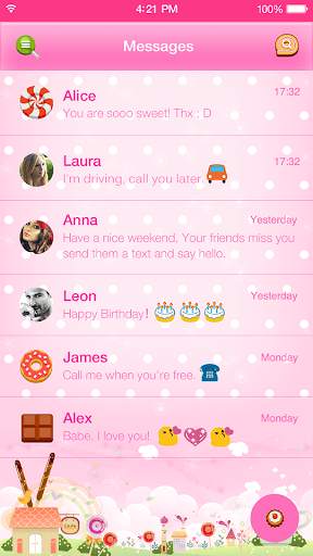 Candy Messages Theme screenshot 2