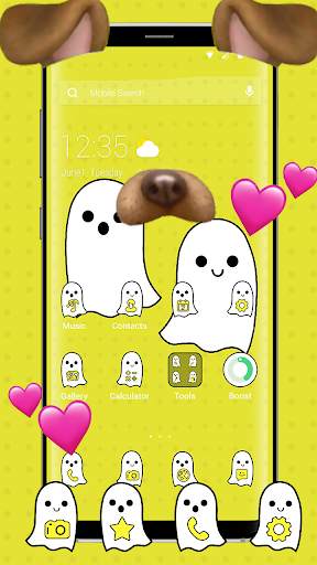 Anime Elfin Snap Cute Yellow Cartoon LauncherTheme screenshot 3