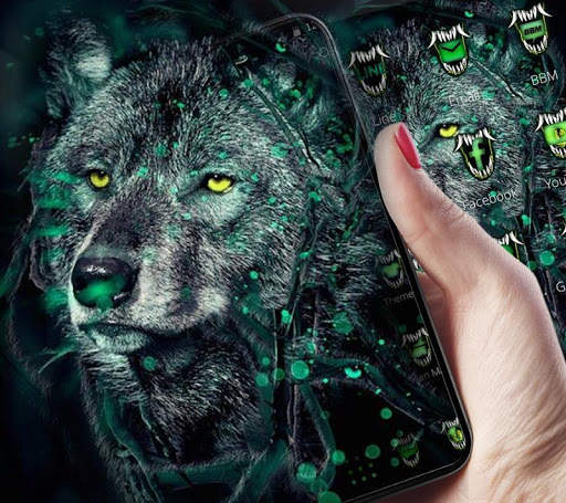 Wild Wolf Staring Theme 6 تصوير الشاشة
