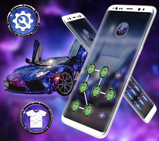 Blue Glitter Car Launcher Theme screenshot 5