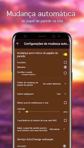Papel de parede com pôr do sol screenshot 4