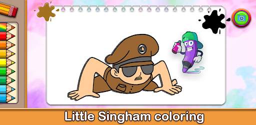 Little Singham Coloring Game screenshot 2
