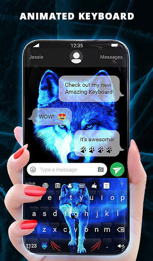 Ice Wallpaper and Keyboard - Lone Wolf screenshot 2