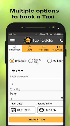 TAXI ADDA: Taxi Services in Towns & Cities screenshot 1
