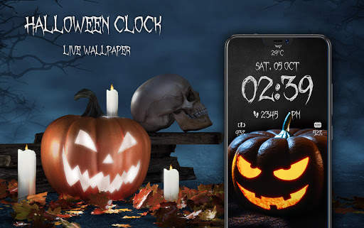 Halloween Spooky Digital Clock Live Wallpaper screenshot 10