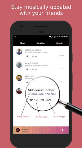 Swinguff - Social Music Player स्क्रीनशॉट 3