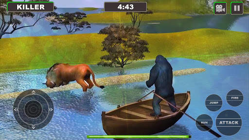 Lion Vs Gorilla : Animal Family Simulator Game screenshot 4