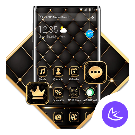 Black golden APUS Launcher theme icon