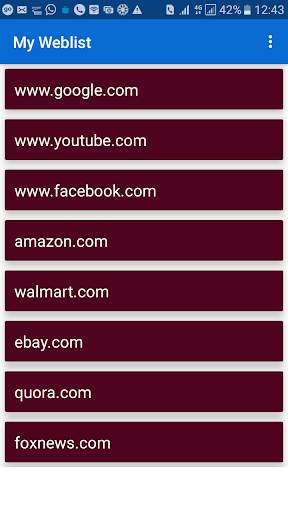 My Weblist Browser screenshot 1