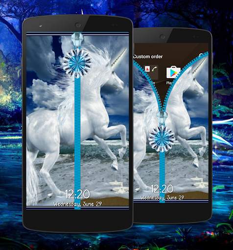 Unicorn Zipper Lock Screen screenshot 1