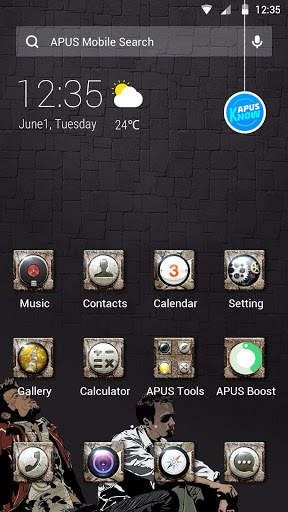 Cool Black Theme—APUS launcher free theme screenshot 1
