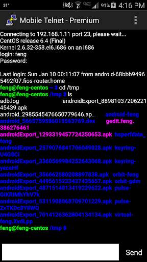 Mobile Telnet(Premium Version) screenshot 1