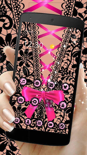 Pink Lace High Heels Theme screenshot 3