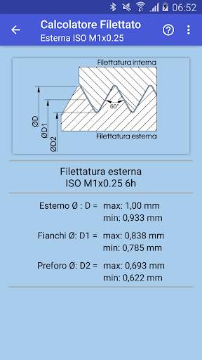 Calcolatore Filettato screenshot 5
